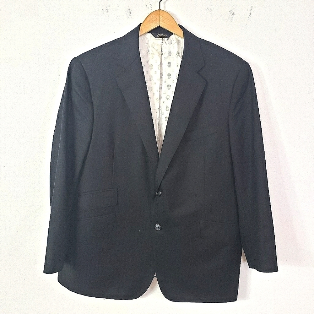 Giliberto of Loro Piana fabric black stripe herringbone blazer